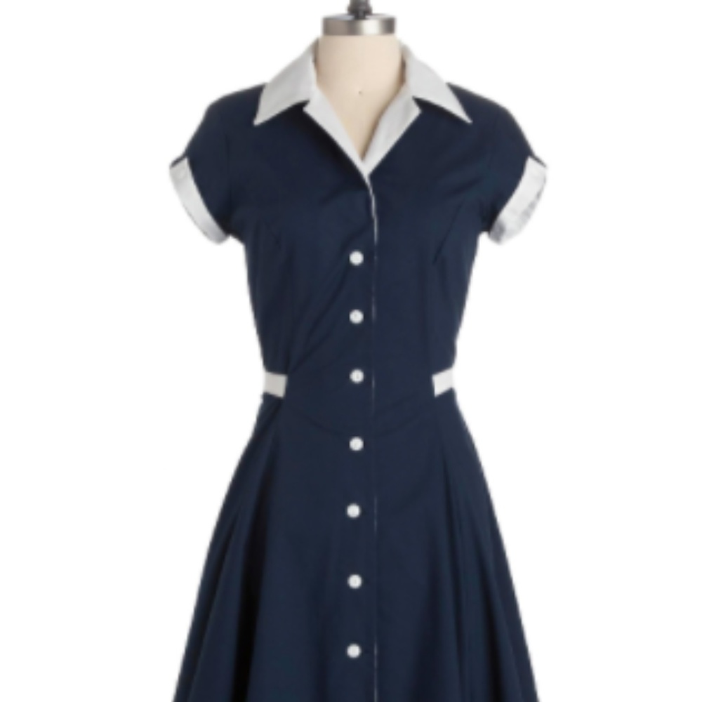 Modcloth Diner Baba Blue Dress by Heartbreaker